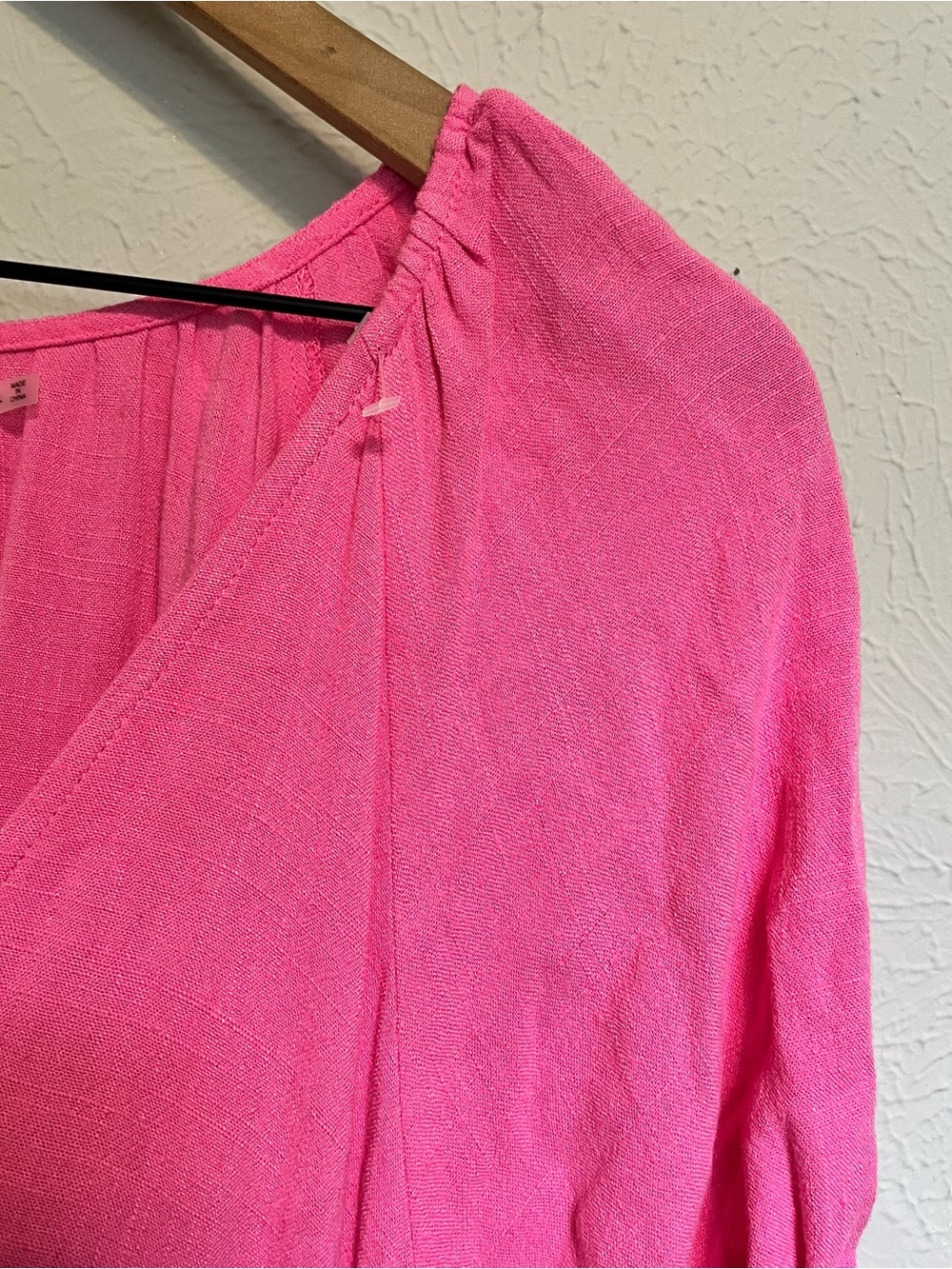 Mustard seed boutique brand Bright Pink V-Neck Tiered Mini Dress NWT size large - Picture 6 of 10